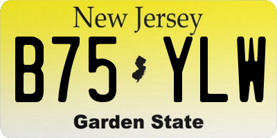 NJ license plate B75YLW