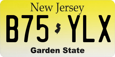 NJ license plate B75YLX