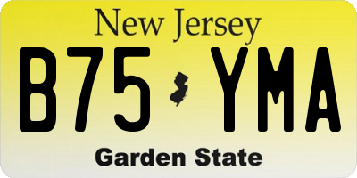 NJ license plate B75YMA