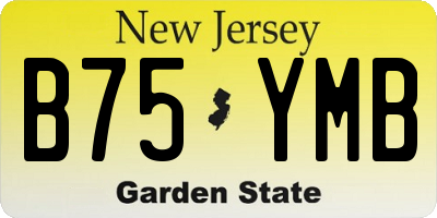 NJ license plate B75YMB