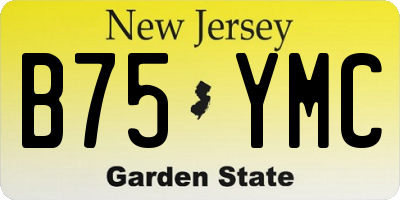 NJ license plate B75YMC