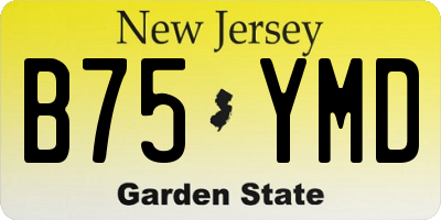 NJ license plate B75YMD
