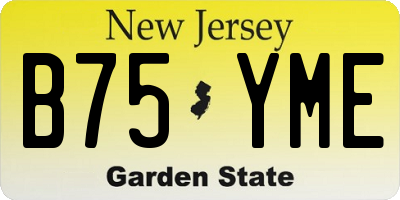 NJ license plate B75YME