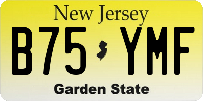 NJ license plate B75YMF
