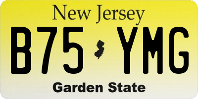 NJ license plate B75YMG