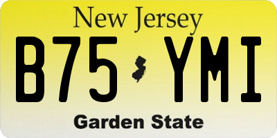 NJ license plate B75YMI