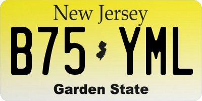 NJ license plate B75YML