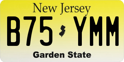 NJ license plate B75YMM