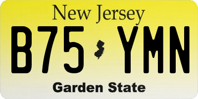 NJ license plate B75YMN