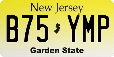 NJ license plate B75YMP
