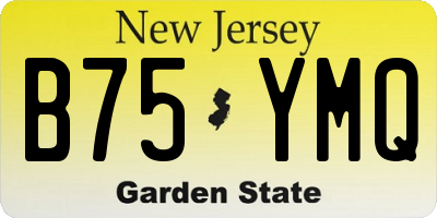 NJ license plate B75YMQ
