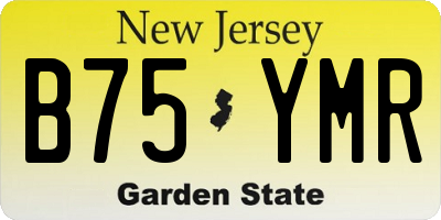 NJ license plate B75YMR