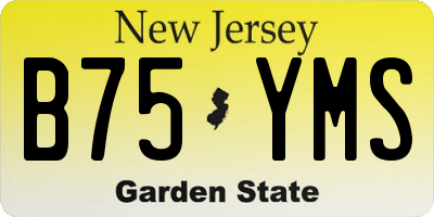 NJ license plate B75YMS