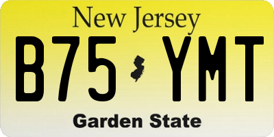 NJ license plate B75YMT