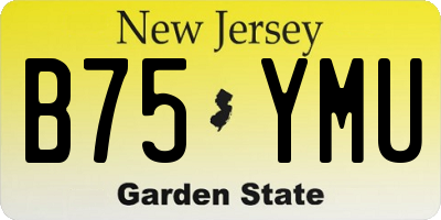 NJ license plate B75YMU