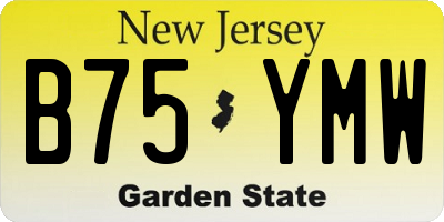 NJ license plate B75YMW