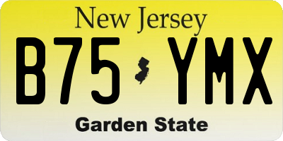 NJ license plate B75YMX