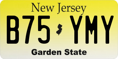 NJ license plate B75YMY