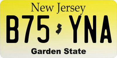 NJ license plate B75YNA