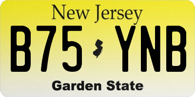 NJ license plate B75YNB