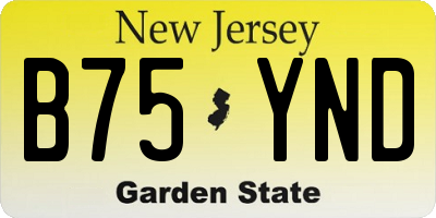 NJ license plate B75YND