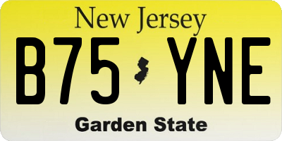 NJ license plate B75YNE