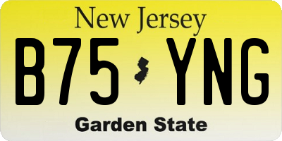 NJ license plate B75YNG