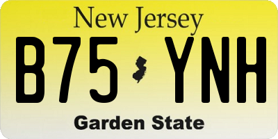 NJ license plate B75YNH