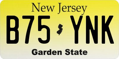 NJ license plate B75YNK
