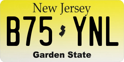 NJ license plate B75YNL