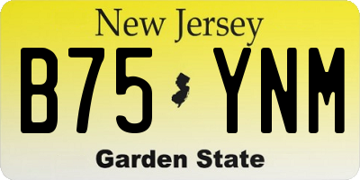 NJ license plate B75YNM