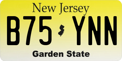 NJ license plate B75YNN