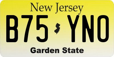 NJ license plate B75YNO