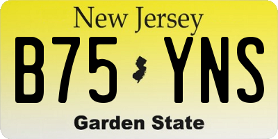 NJ license plate B75YNS