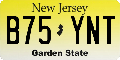 NJ license plate B75YNT