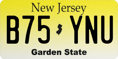 NJ license plate B75YNU