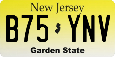 NJ license plate B75YNV
