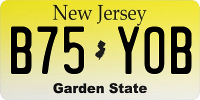 NJ license plate B75YOB