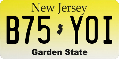 NJ license plate B75YOI