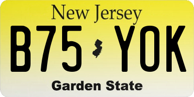 NJ license plate B75YOK