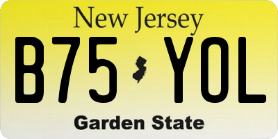 NJ license plate B75YOL