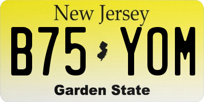 NJ license plate B75YOM