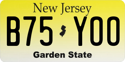 NJ license plate B75YOO