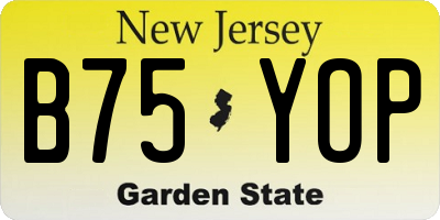 NJ license plate B75YOP