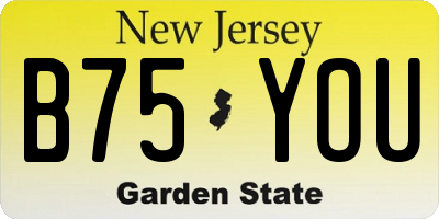 NJ license plate B75YOU