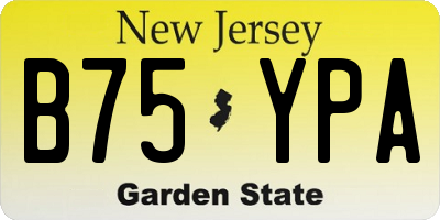 NJ license plate B75YPA