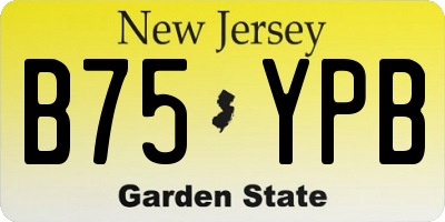 NJ license plate B75YPB