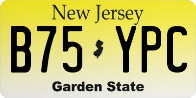 NJ license plate B75YPC