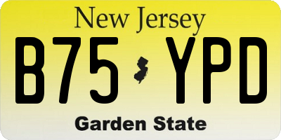 NJ license plate B75YPD