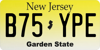 NJ license plate B75YPE